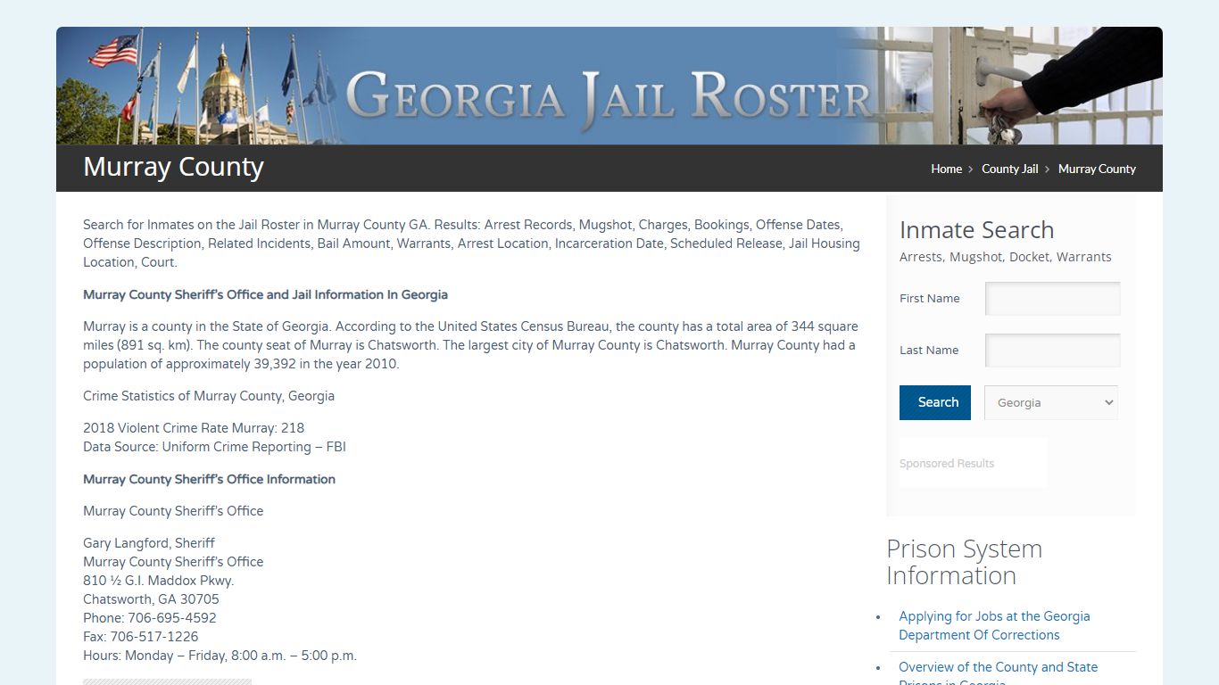 Murray County | Georgia Jail Inmate Search