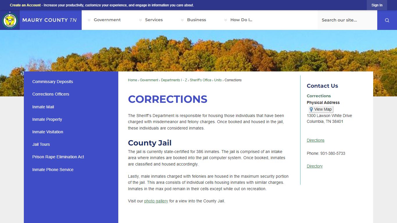 Corrections | Maury County, TN